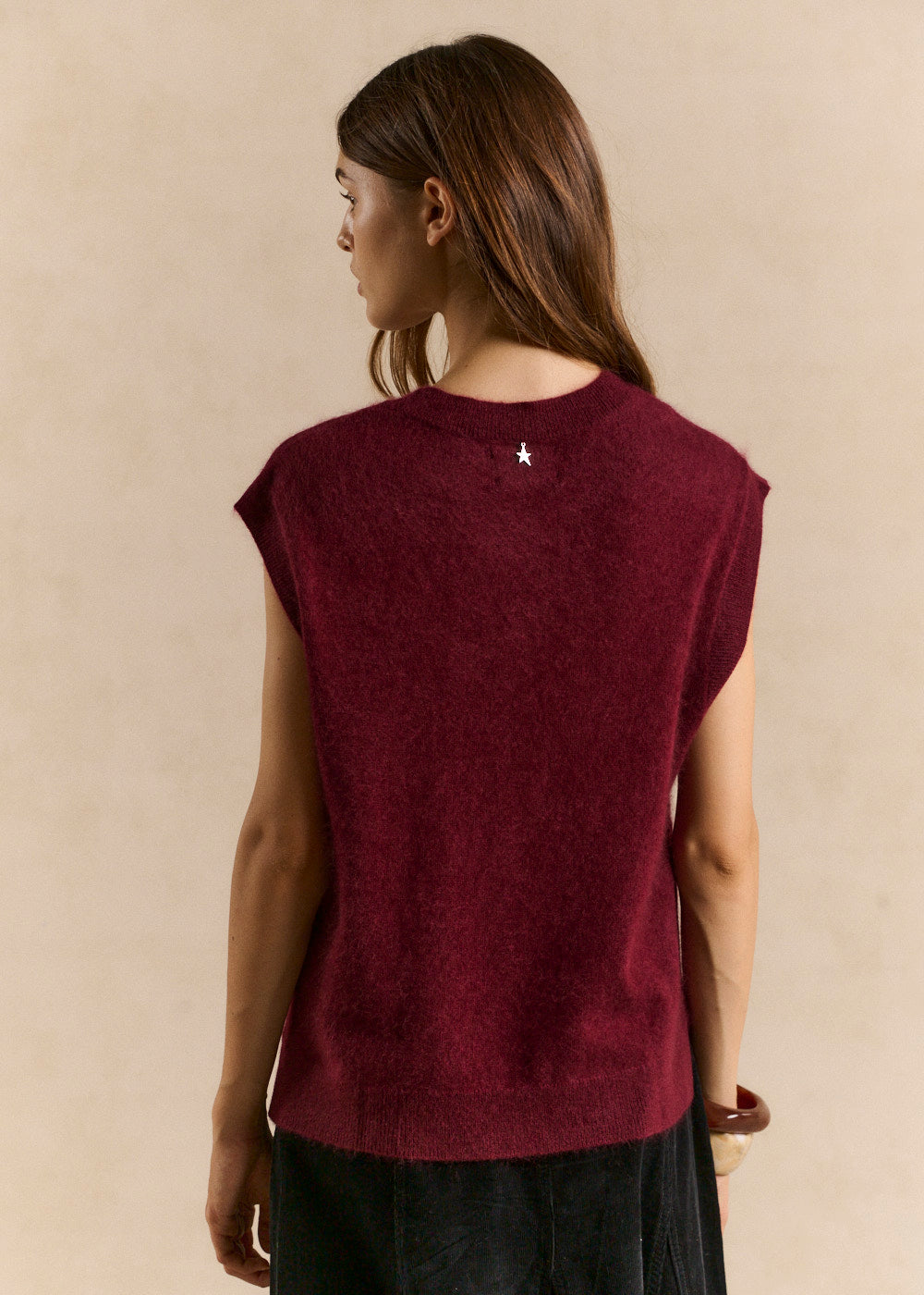Loose sleeveless sweater in wool and cashmere - Sud Express - 3 - Sud Express
