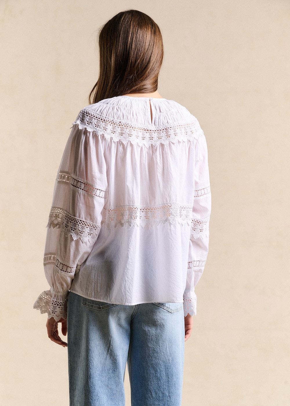 Cotton voile lace blouse - Sud Express - 3 - Sud Express