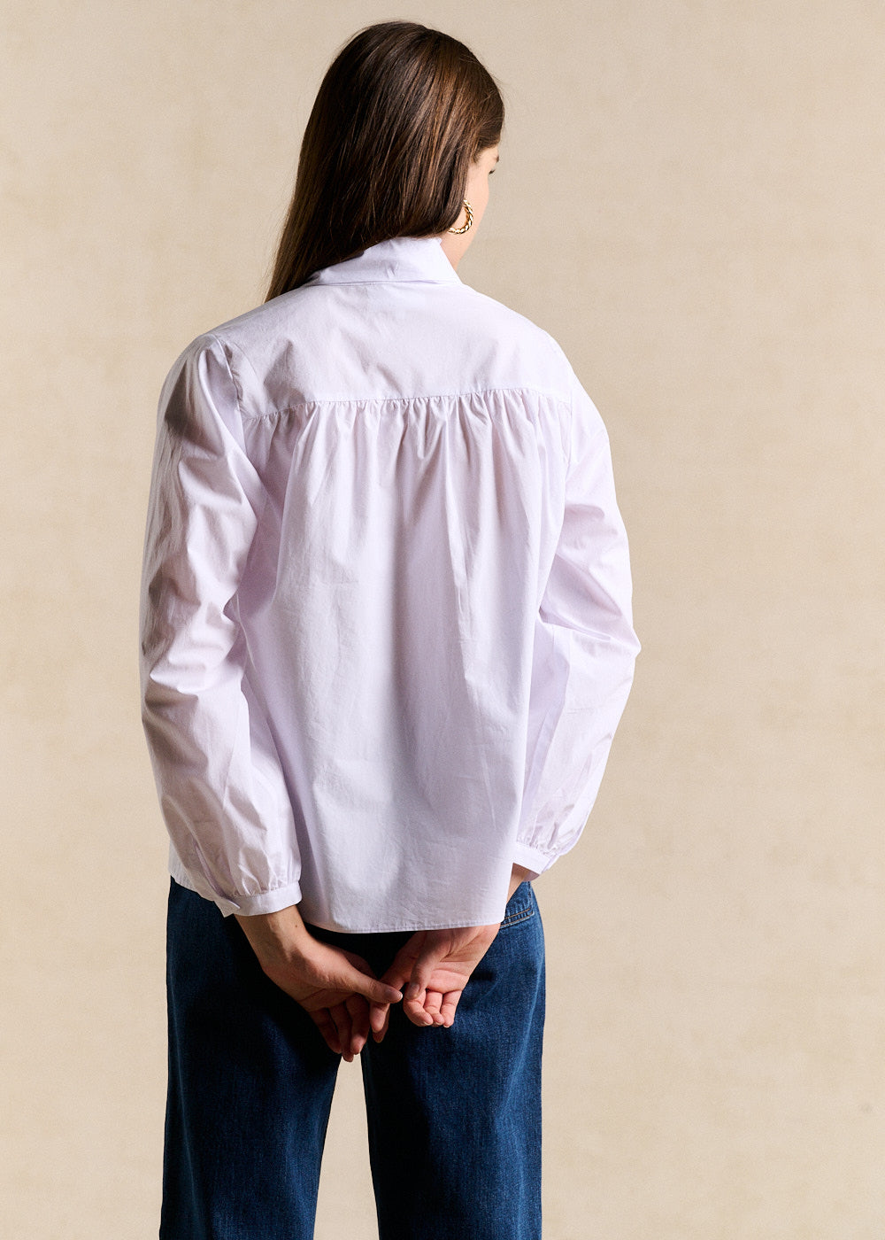Cotton poplin blouse - Sud Express - 3 - Sud Express