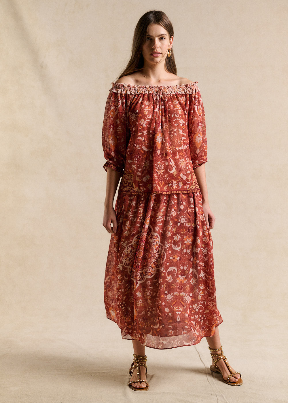 JALBANIA Paisley print midi skirt - 2 - Sud Express - Sud Express