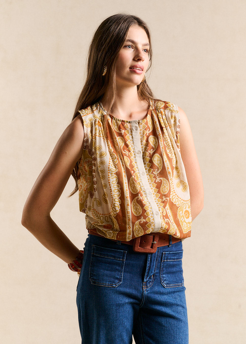 Placed-print blouse - Sud Express - 5 - Sud Express
