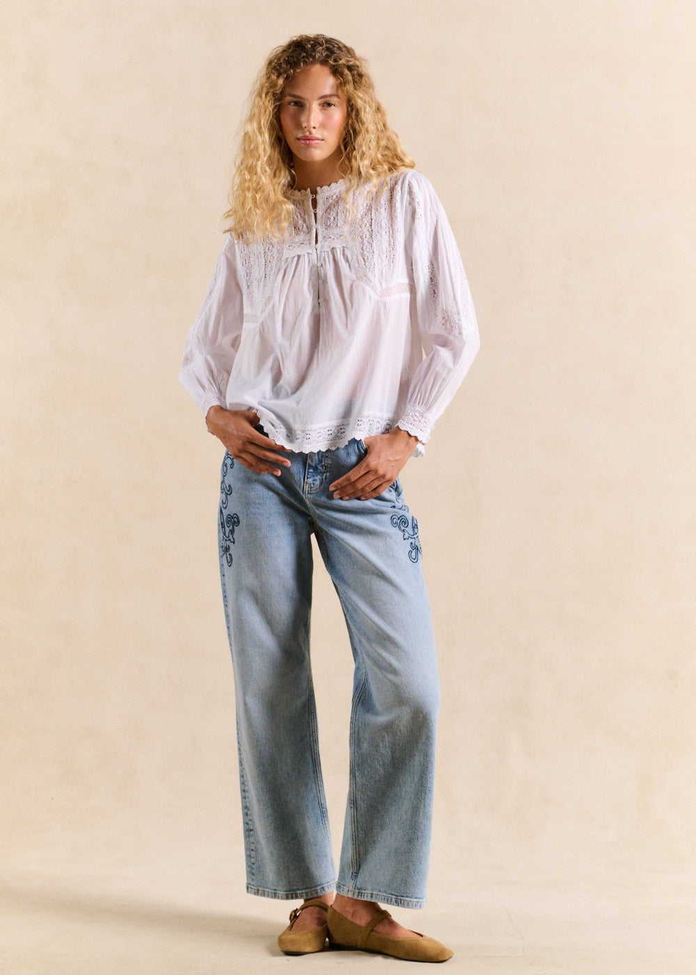 Embroidered voile bohemian blouse - Sud Express - 5 - Sud Express