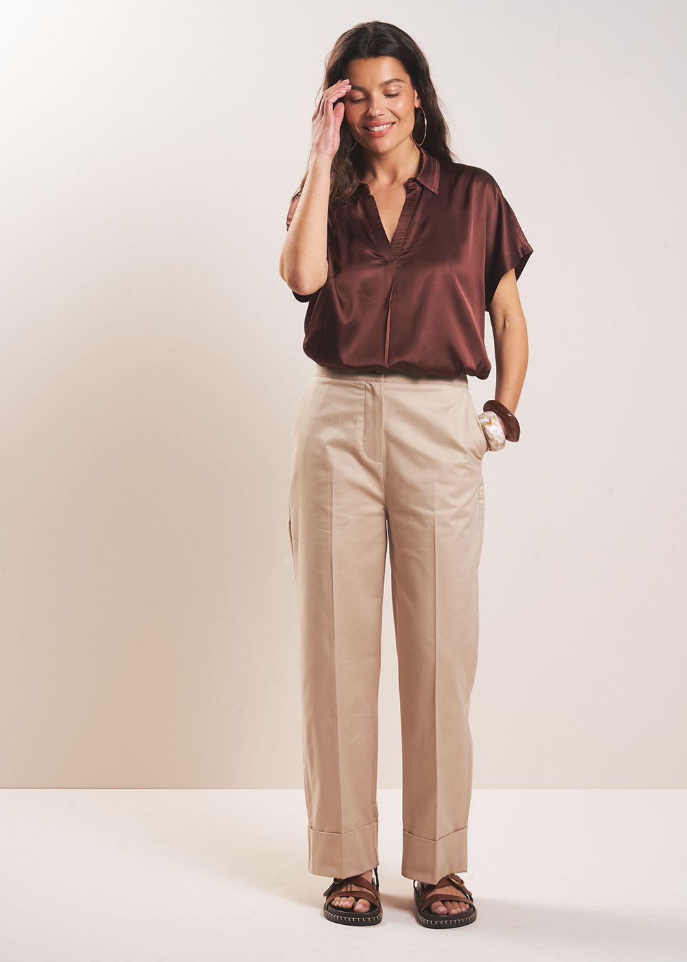 High-waisted straight-leg trousers - Sud Express - 5 - Sud Express