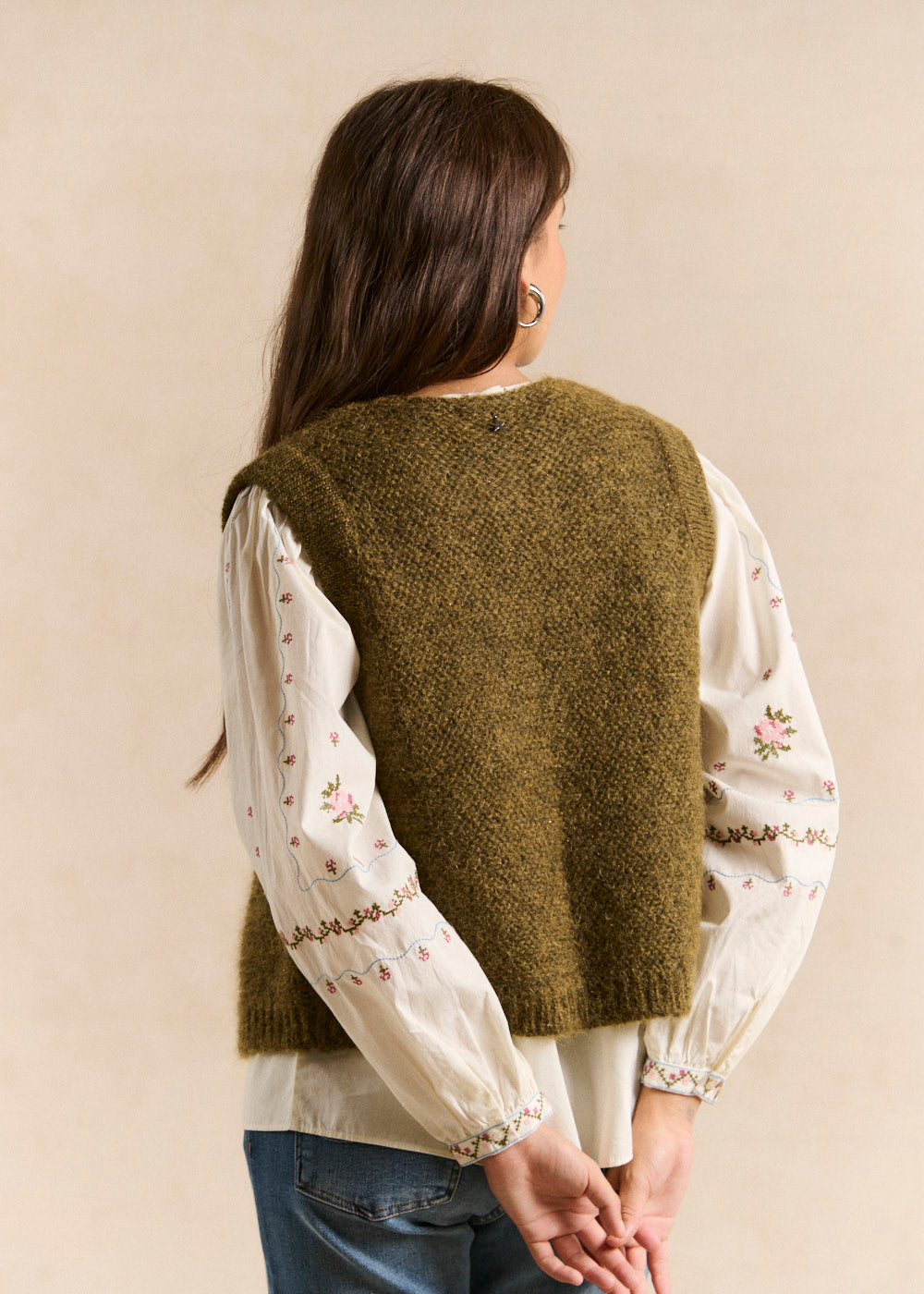 Cardigan sleeveless shorts in mohair - Sud Express - 3 - Sud Express
