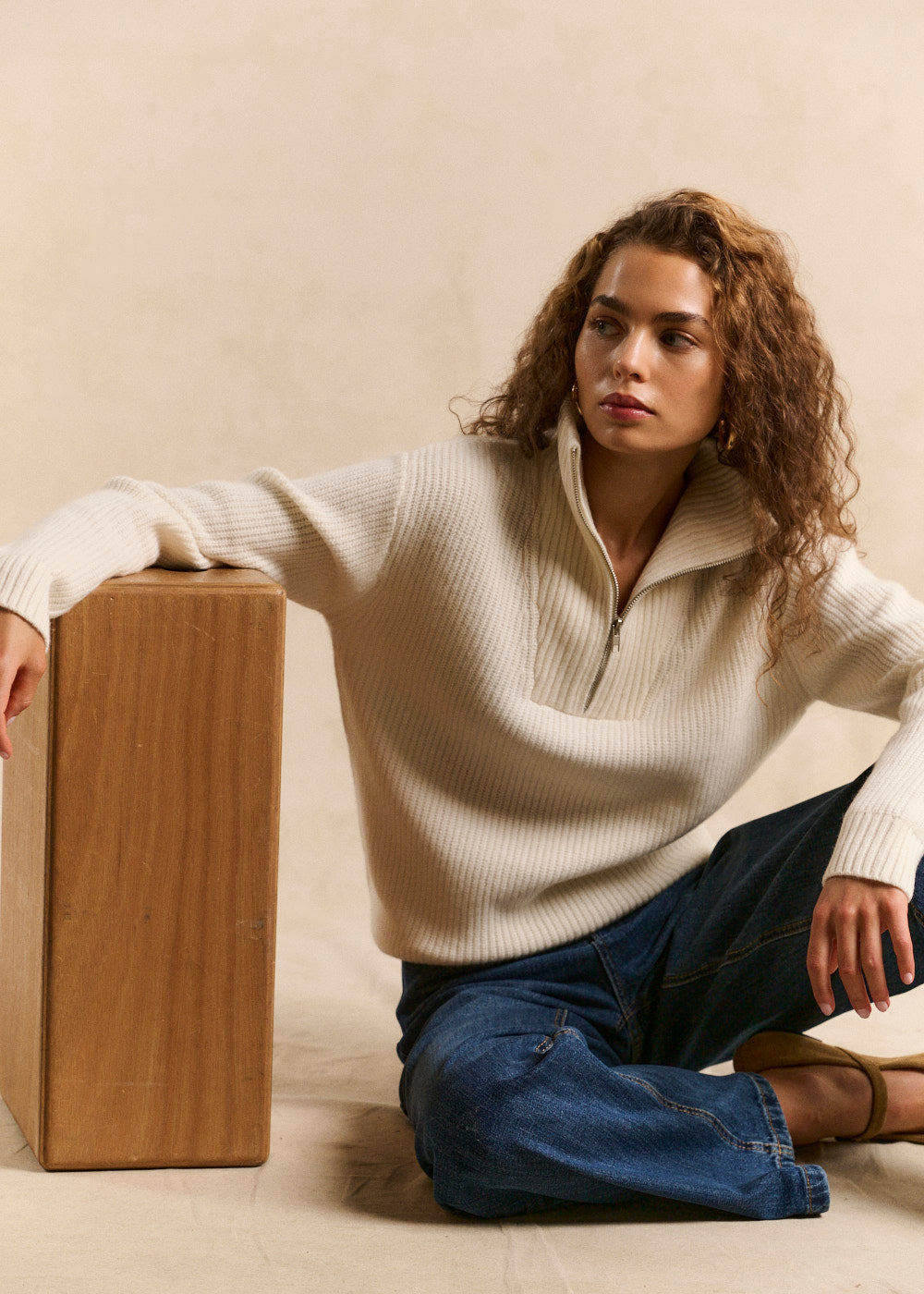 Zip-up trucker collar wool sweater - Sud Express - 4 - Sud Express