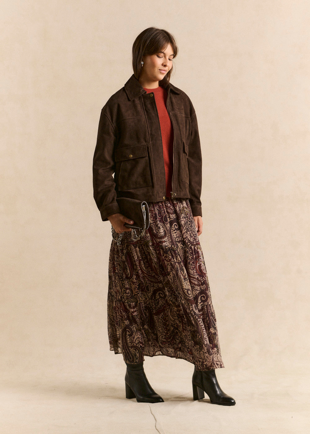 Fluid paisley-print midi skirt - Sud Express - 5 - Sud Express