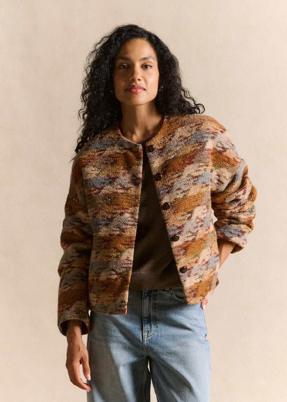 Short wool tweed jacket - Sud Express - 1 - Sud Express