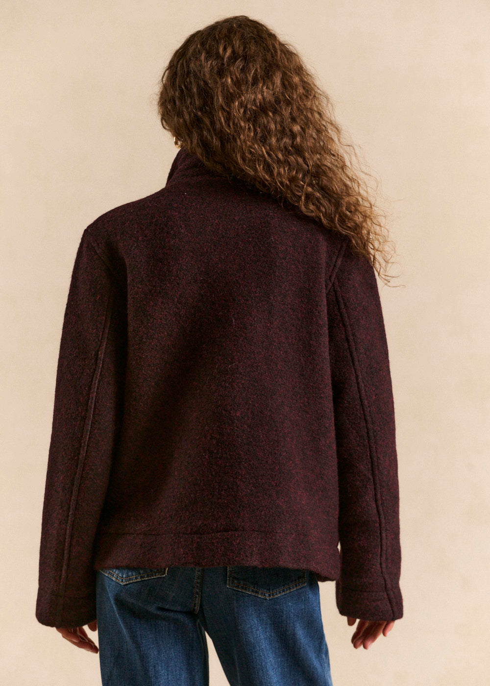 High-neck boiled wool-effect jacket - Sud Express - 3 - Sud Express