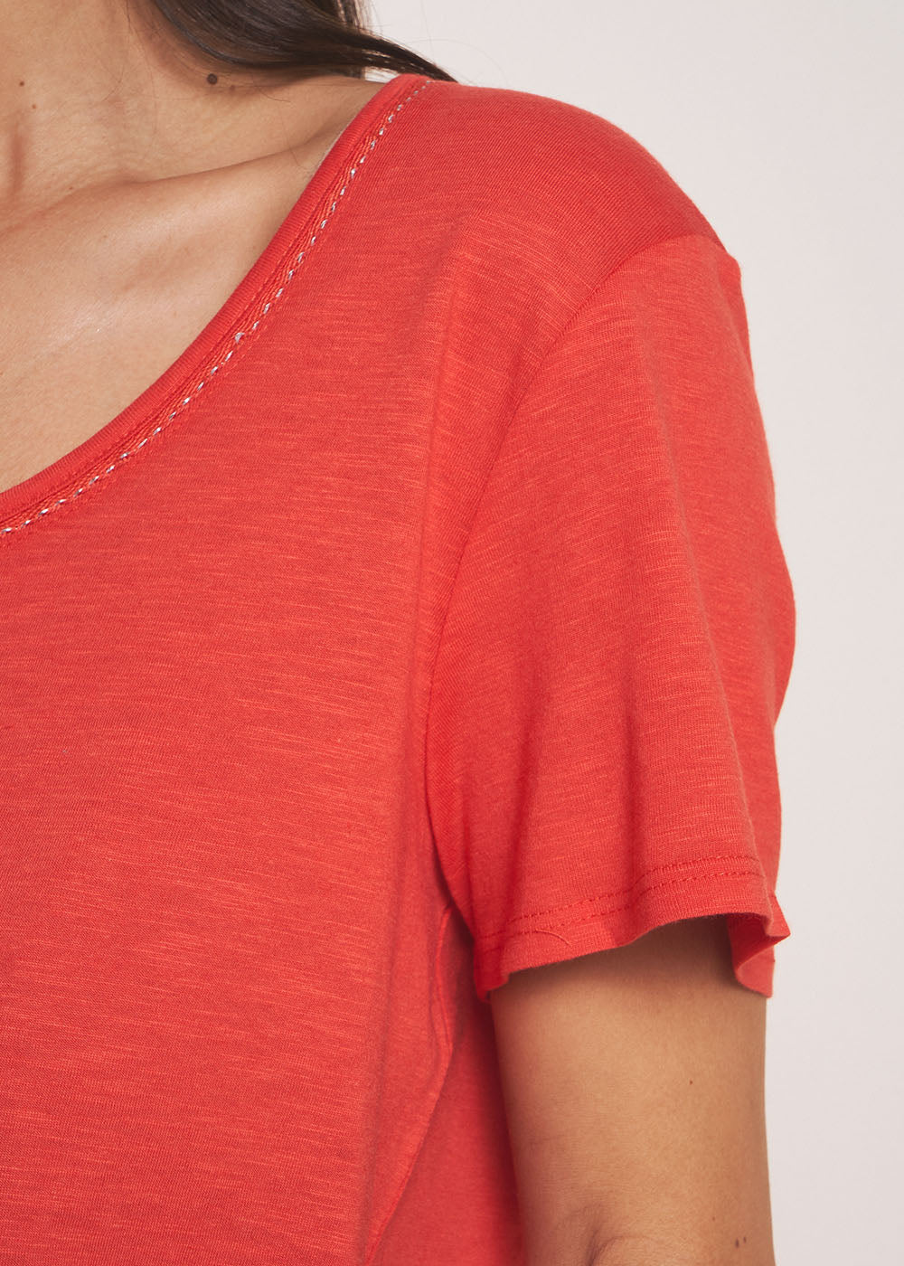 Modal cotton crew neck T-shirt - Sud Express - 5 - Sud Express