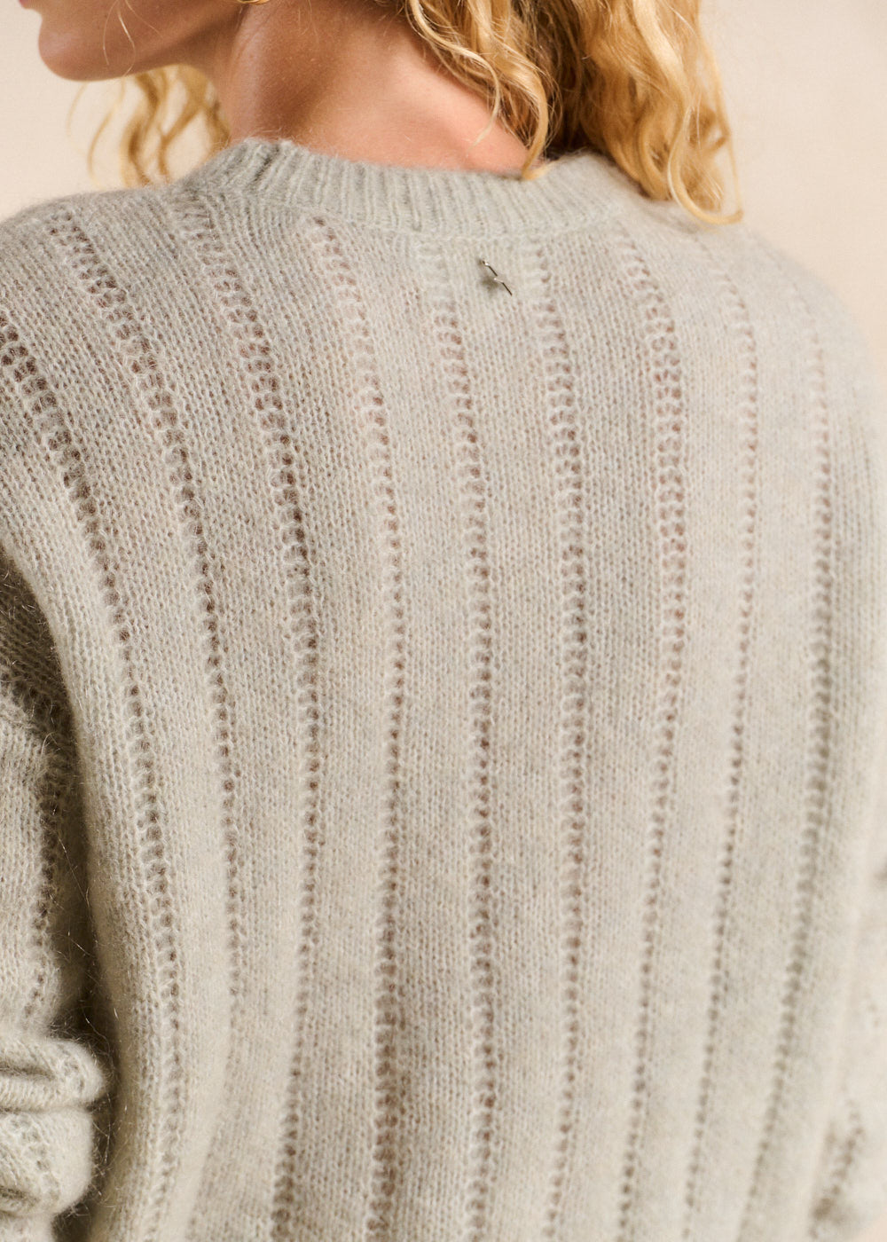 Openwork-knit round-neck jumper - Sud Express - 2 - Sud Express
