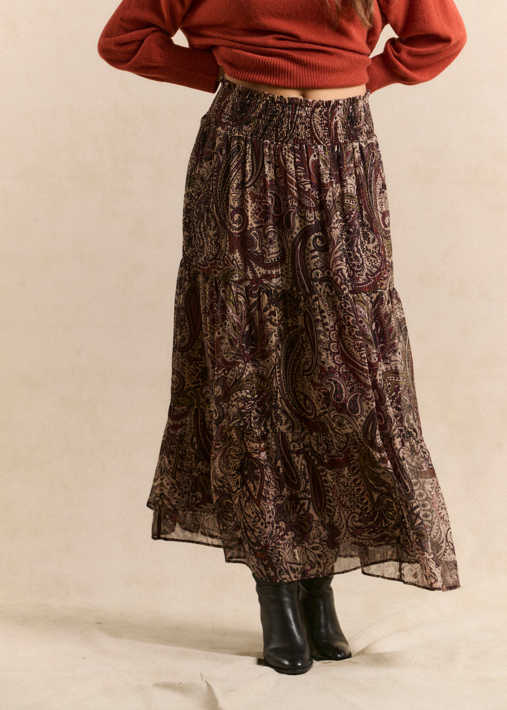 Fluid paisley-print midi skirt - Sud Express - 2 - Sud Express