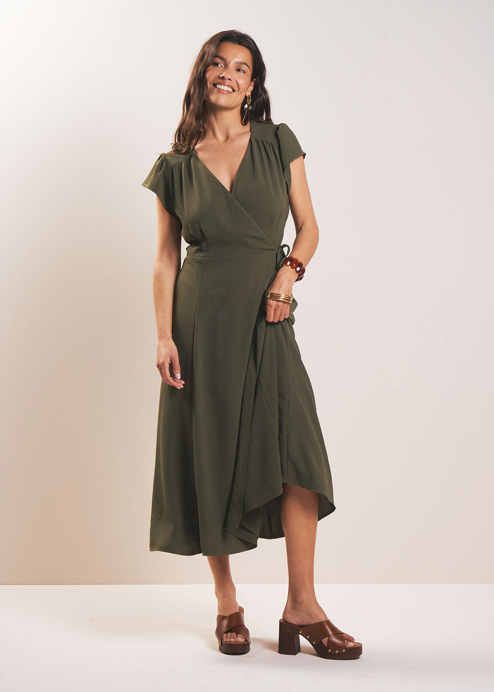 Long flowing wrap dress - Sud Express - 5 - Sud Express