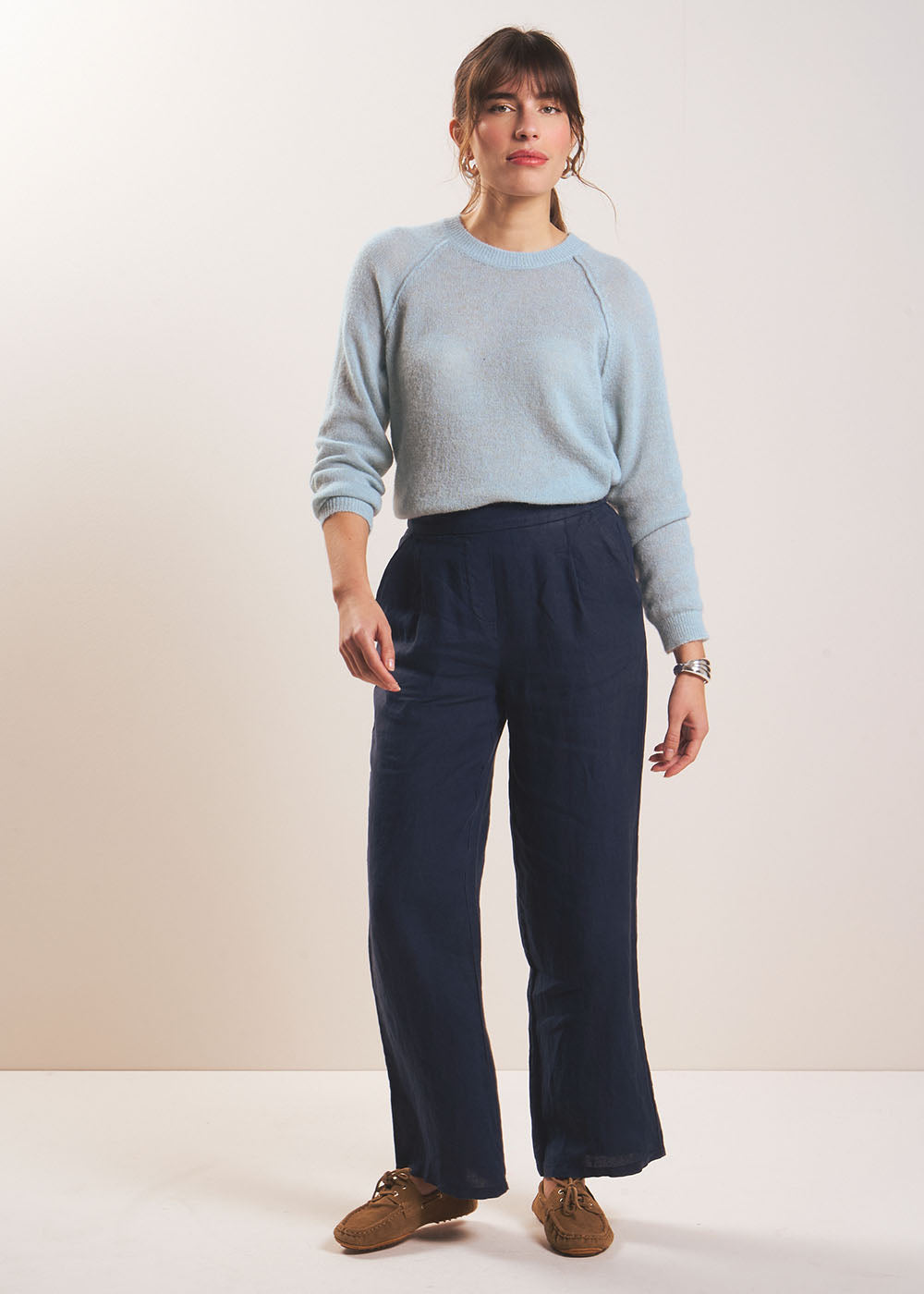 Straight-leg linen pants - Sud Express - 5 - Sud Express
