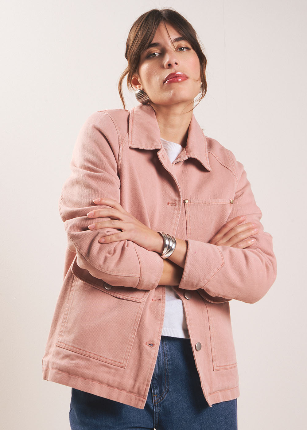 Long cotton jacket with quilted lining - Sud Express - 5 - Sud Express