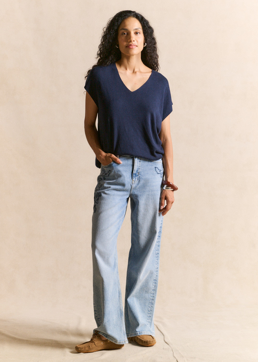 MATINY Sleeveless V-neck jumper in ribbed knit - 2 - Sud Express - Sud Express