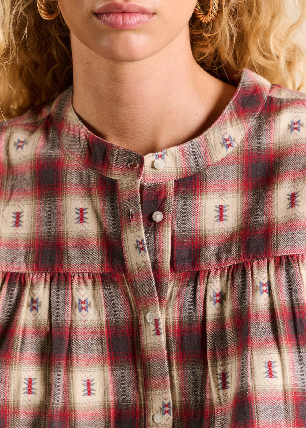 Cotton checked shirt  - Sud Express - 2 - Sud Express