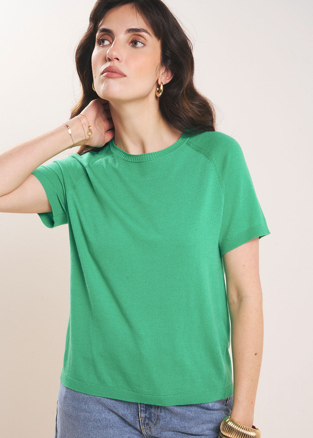 Short-sleeved round neck jumper - Sud Express - 5 - Sud Express