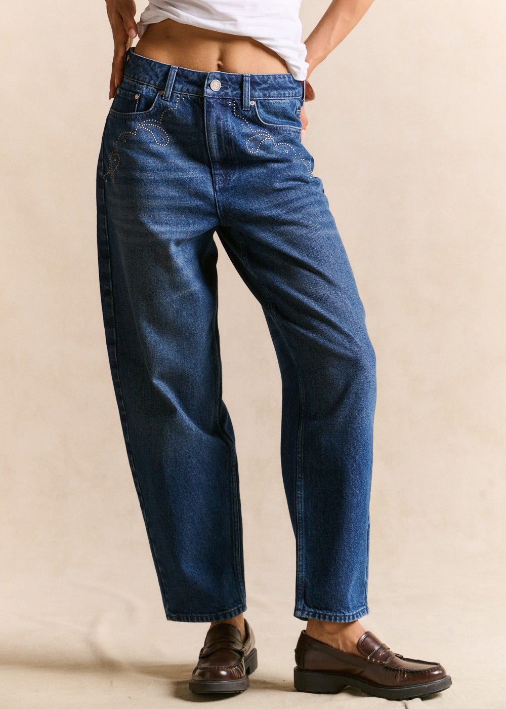 Balloon jeans with stud detailing - Sud Express - 1 - Sud Express