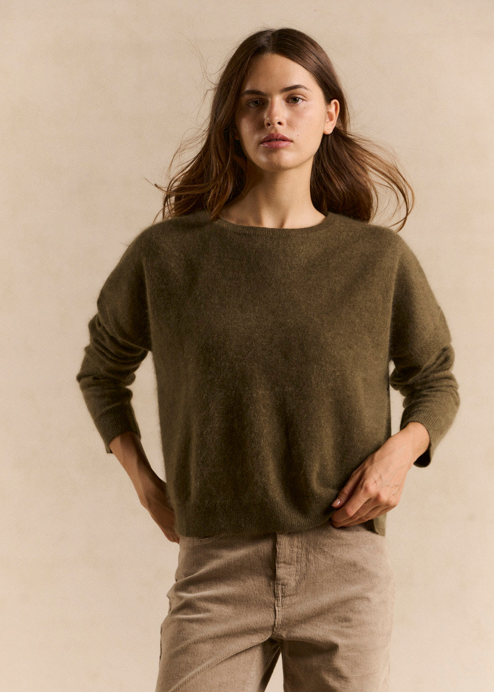Boat neck sweater in brushed wool and cashmere - Sud Express - 1 - Sud Express