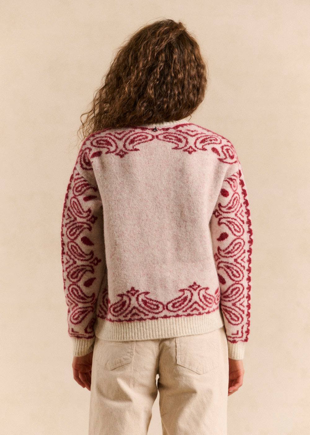 GUSHMY Bandana-pattern jacquard knit cardigan - 3 - Sud Express - Sud Express