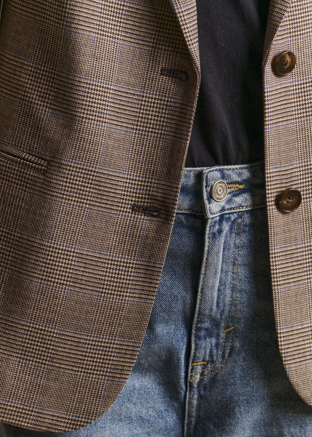 Veste blazer cintrée à carreaux - Sud Express - 4 - Sud Express