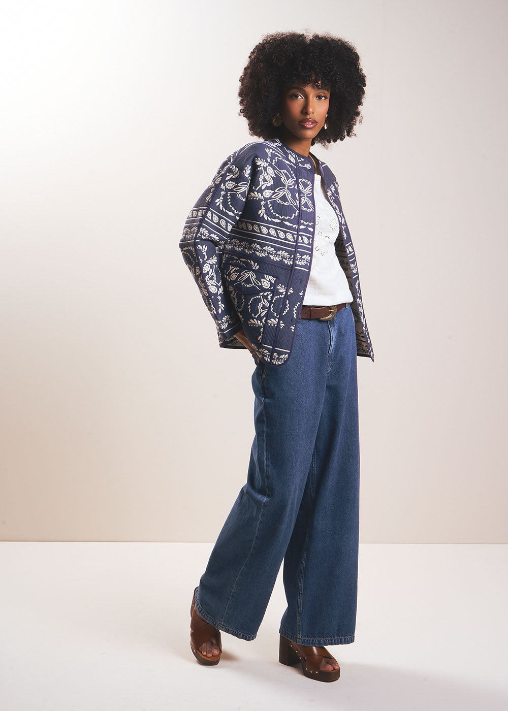 Floral pattern jacquard jacket - Sud Express - 5 - Sud Express