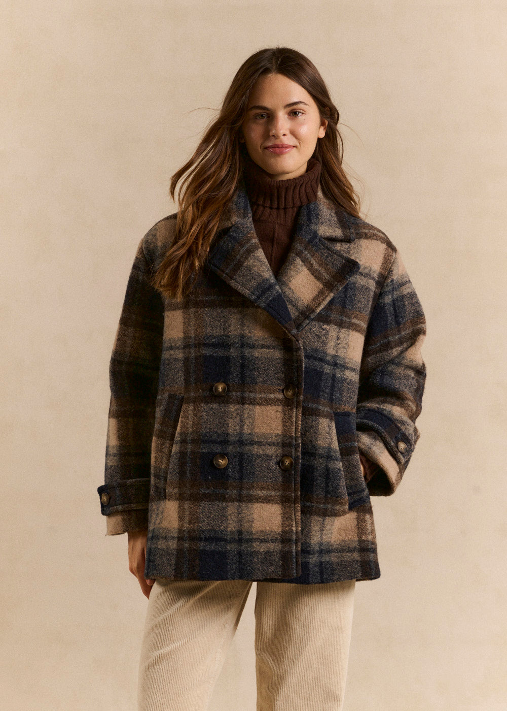 Short checked coat - Sud Express - 1 - Sud Express