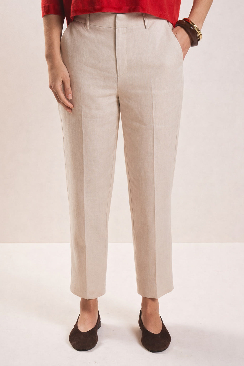 7/8 linen carrot pants - Sud Express - 5 - Sud Express