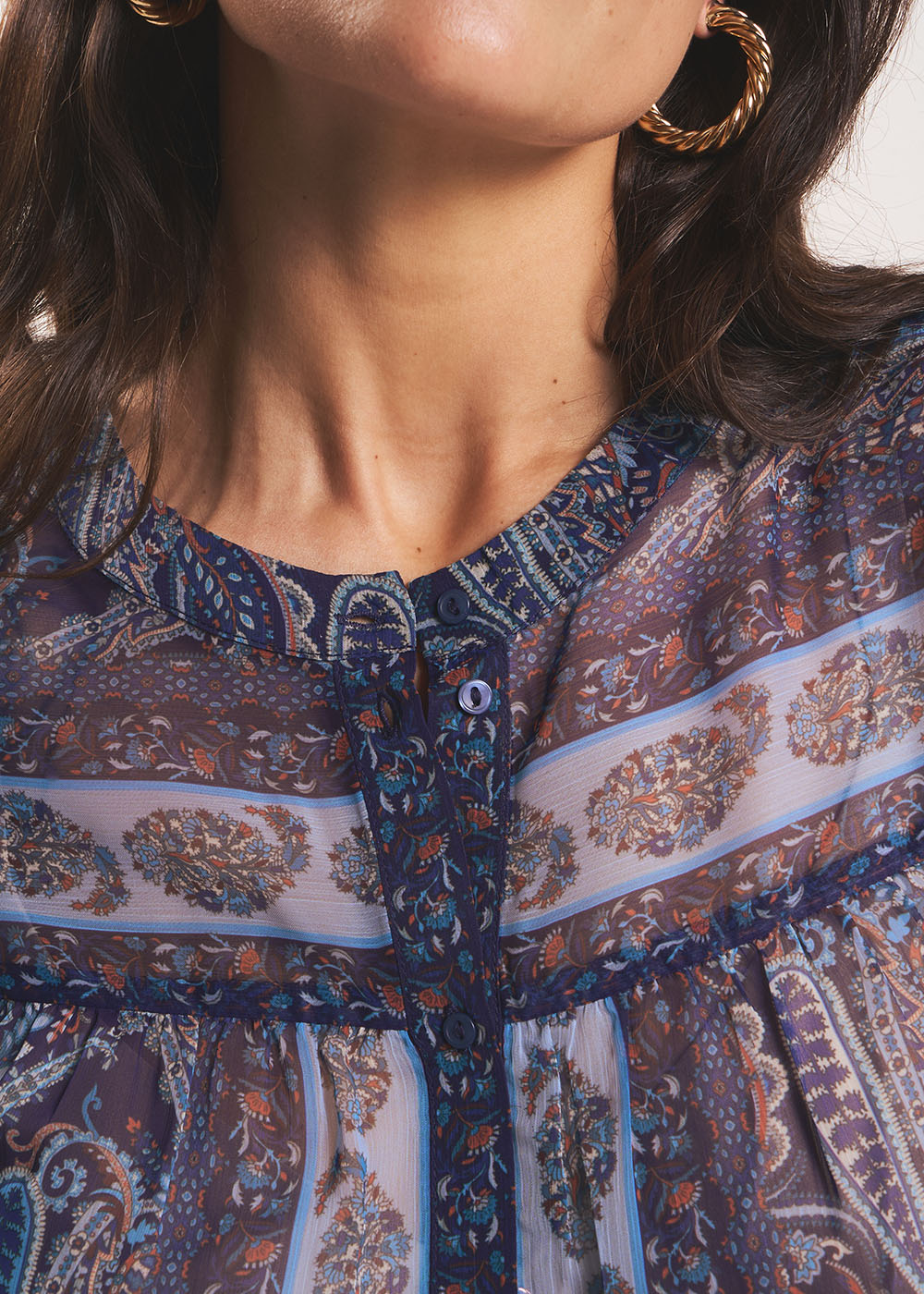 Long-sleeved printed blouse - Sud Express - 2 - Sud Express