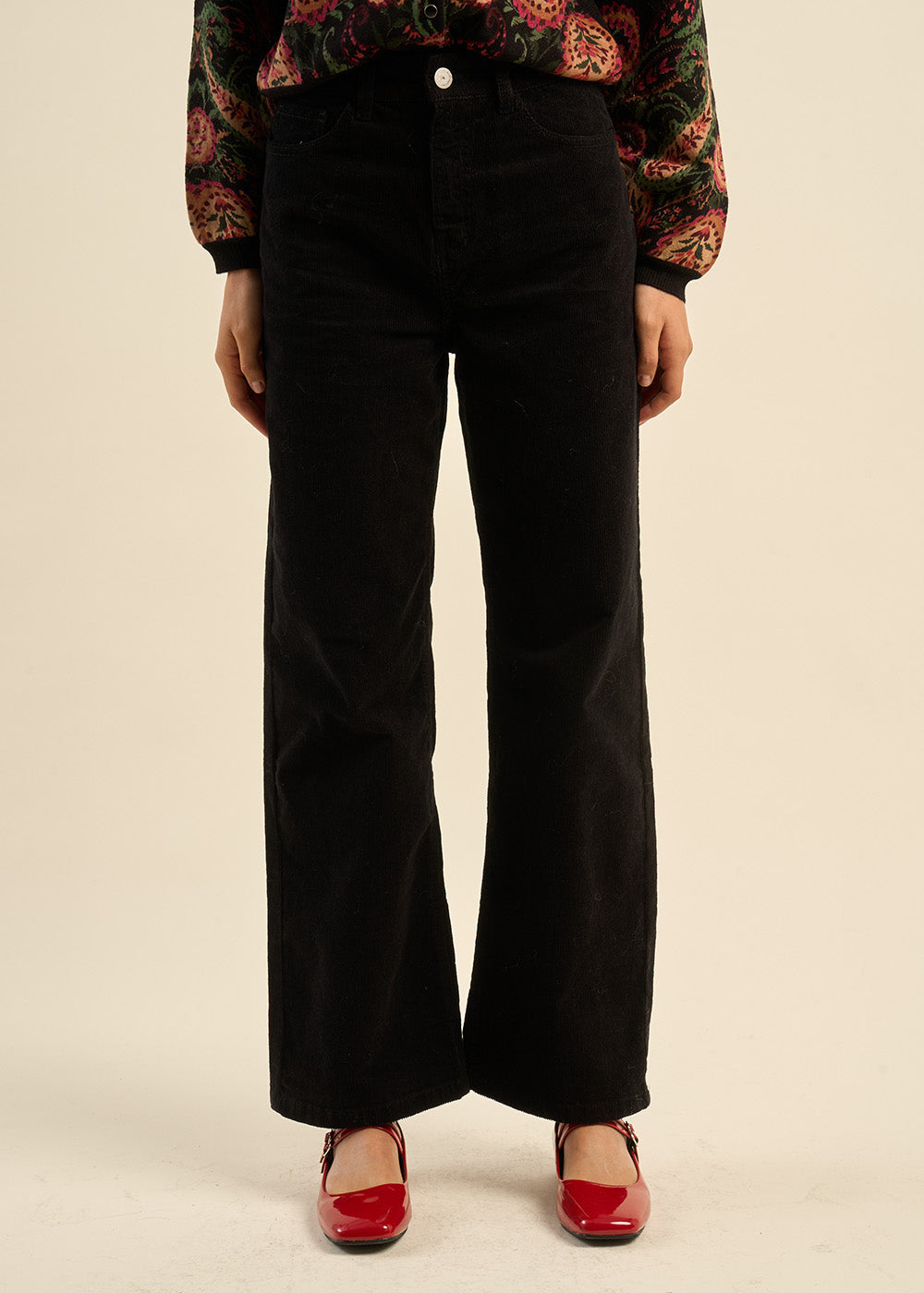 Straight-cut velvet pants - Sud Express - 5 - Sud Express