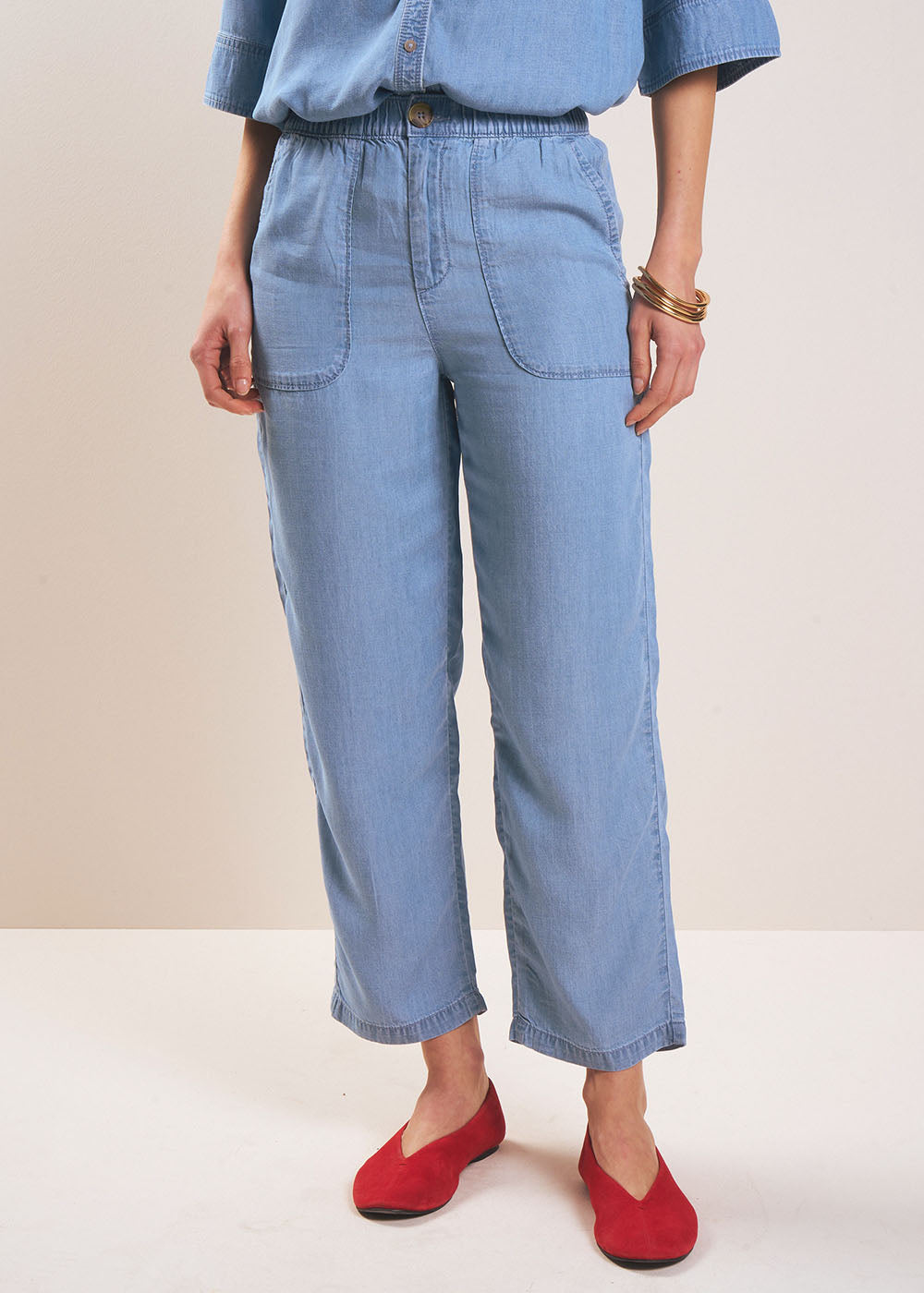 Lyocell carrot trousers - Sud Express - 5 - Sud Express