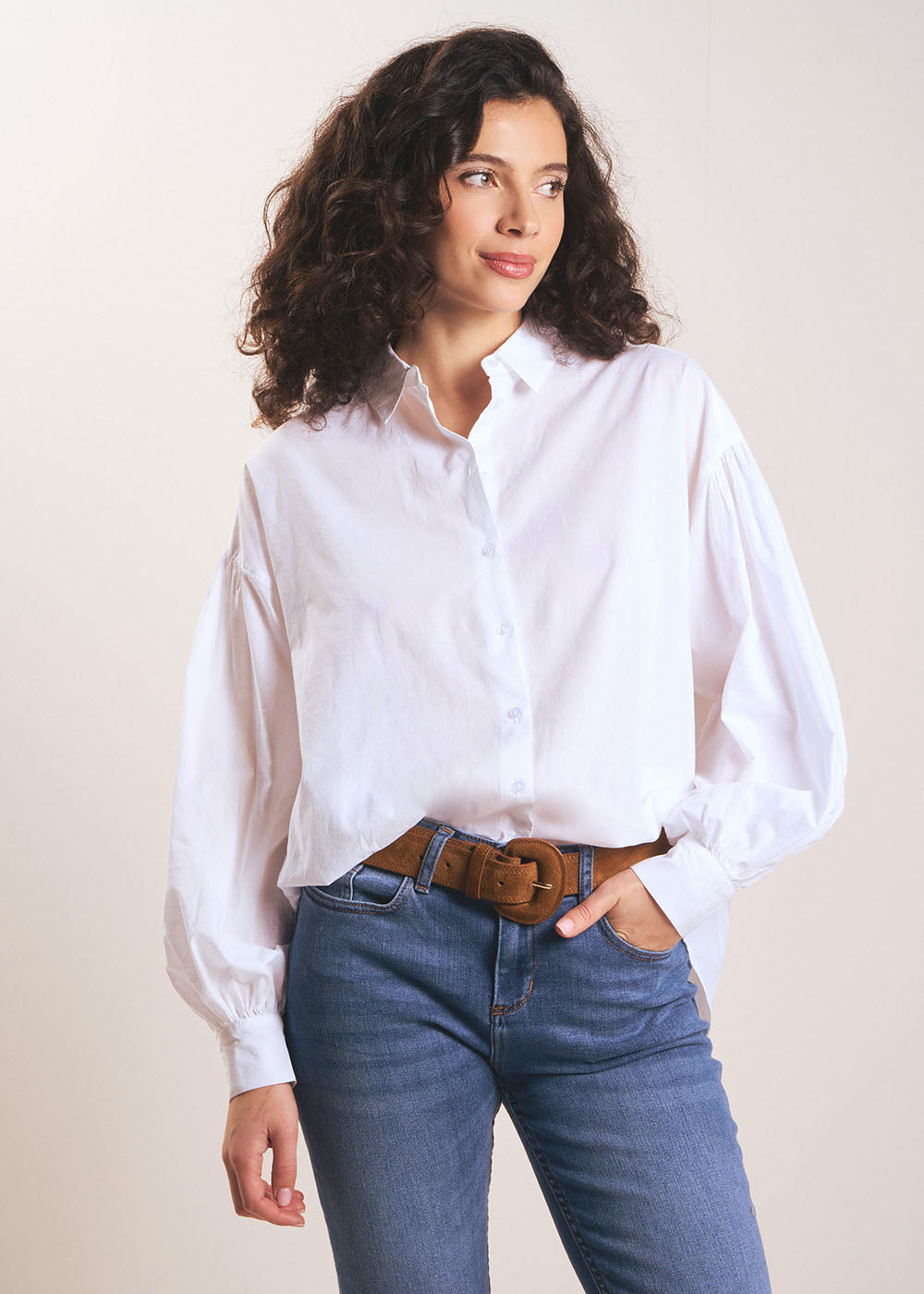 Long-sleeved cotton voile blouse - Sud Express - 1 - Sud Express