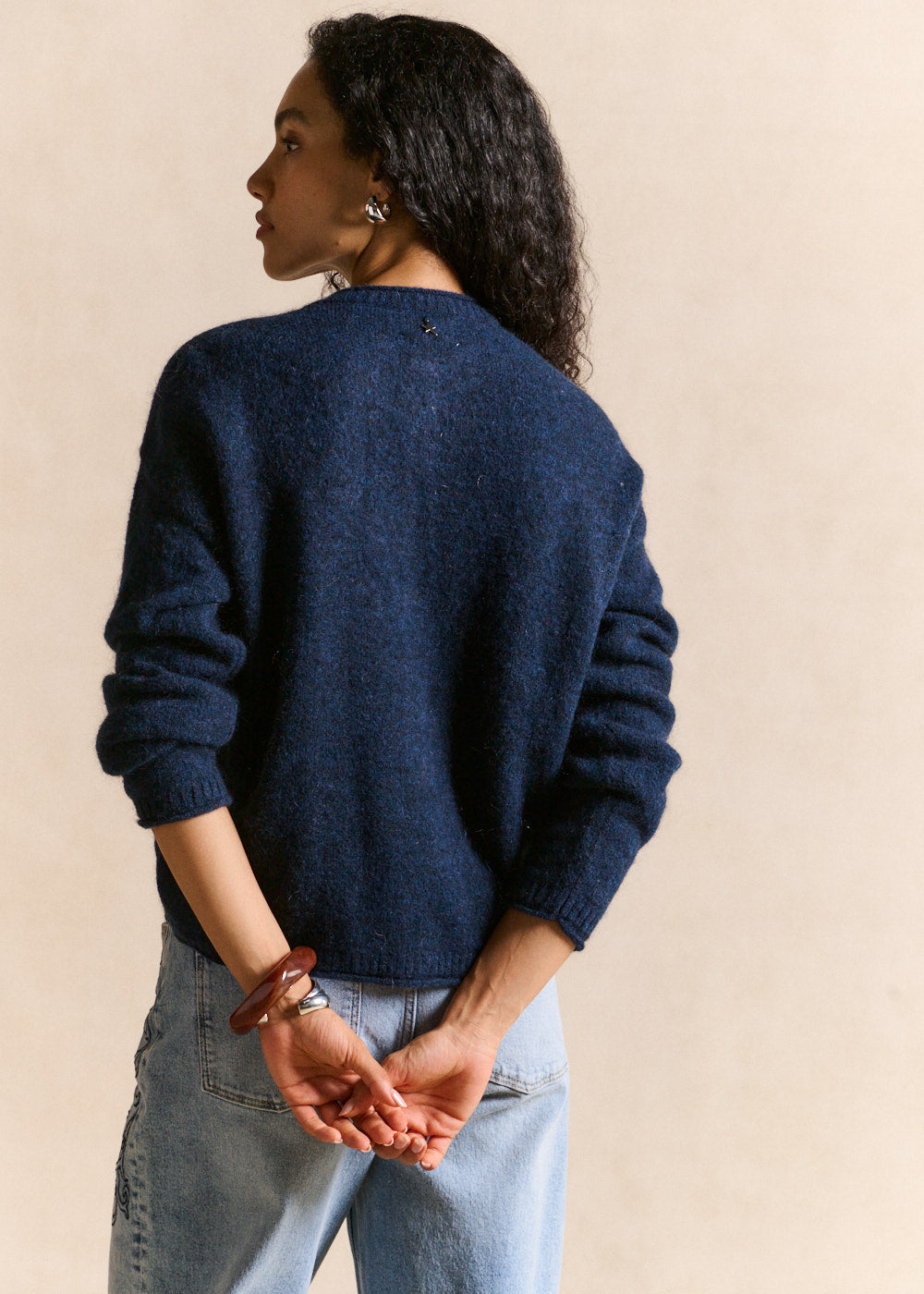 Round-neck mohair cardigan - Sud Express - 3 - Sud Express