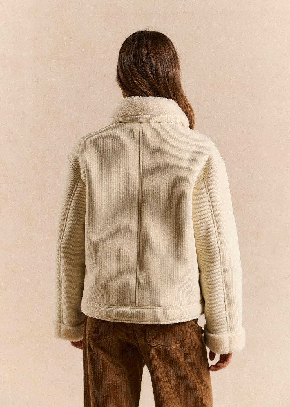 Corduroy jacket with faux fur collar - Sud Express - 3 - Sud Express