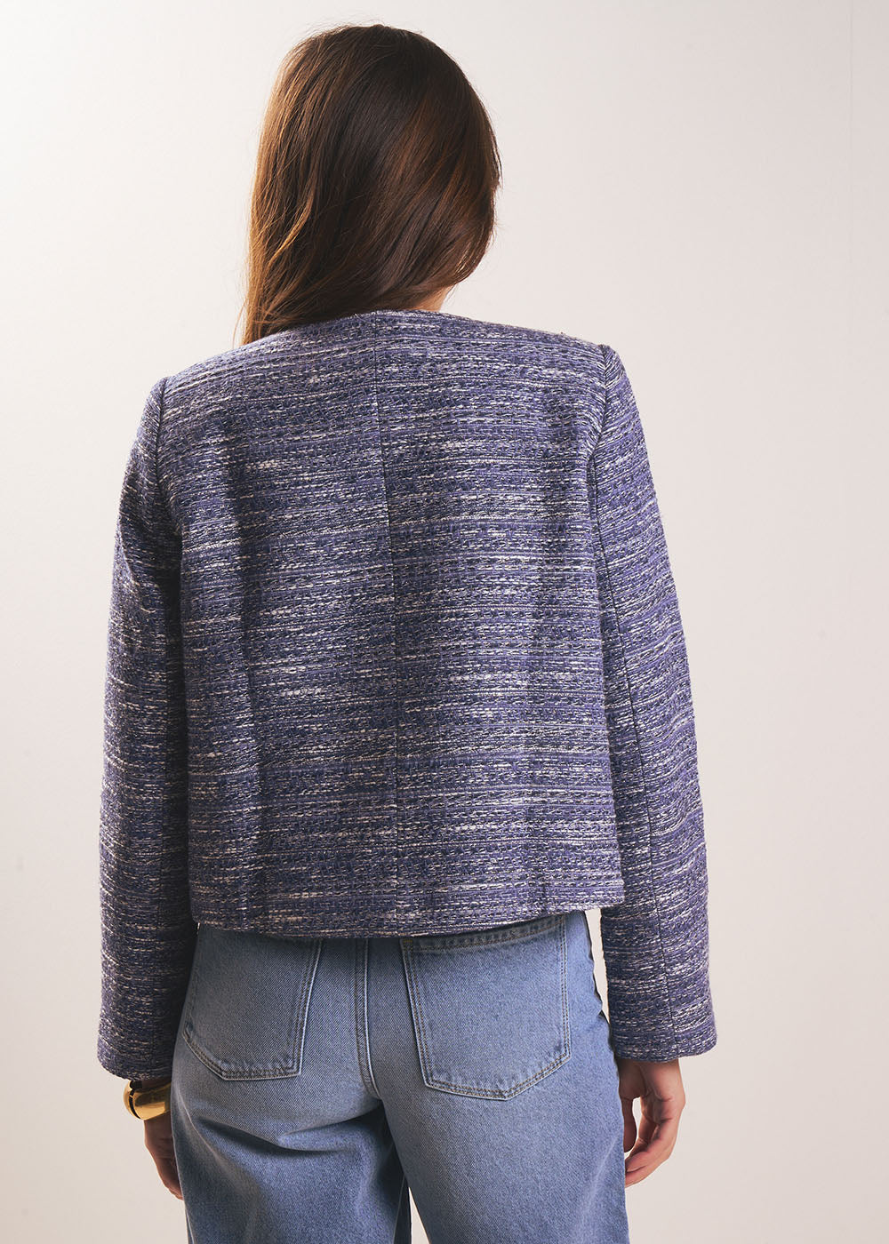 Short tweed jacket with patch pockets - Sud Express - 3 - Sud Express