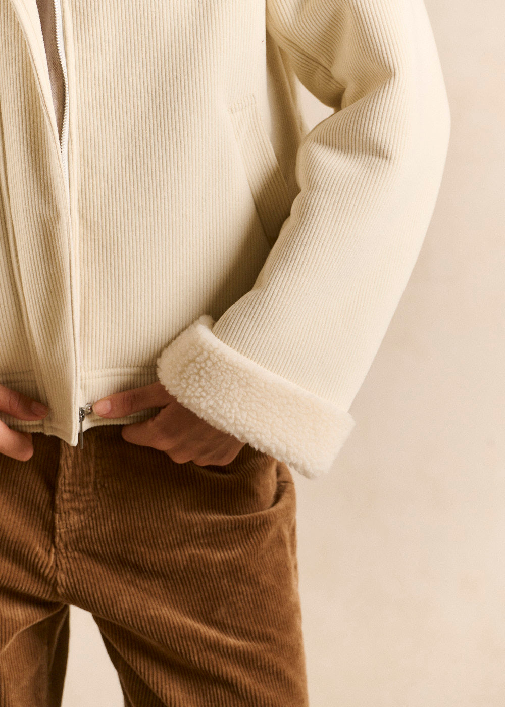 MYASALY Corduroy jacket with faux fur collar - 4 - Sud Express - Sud Express