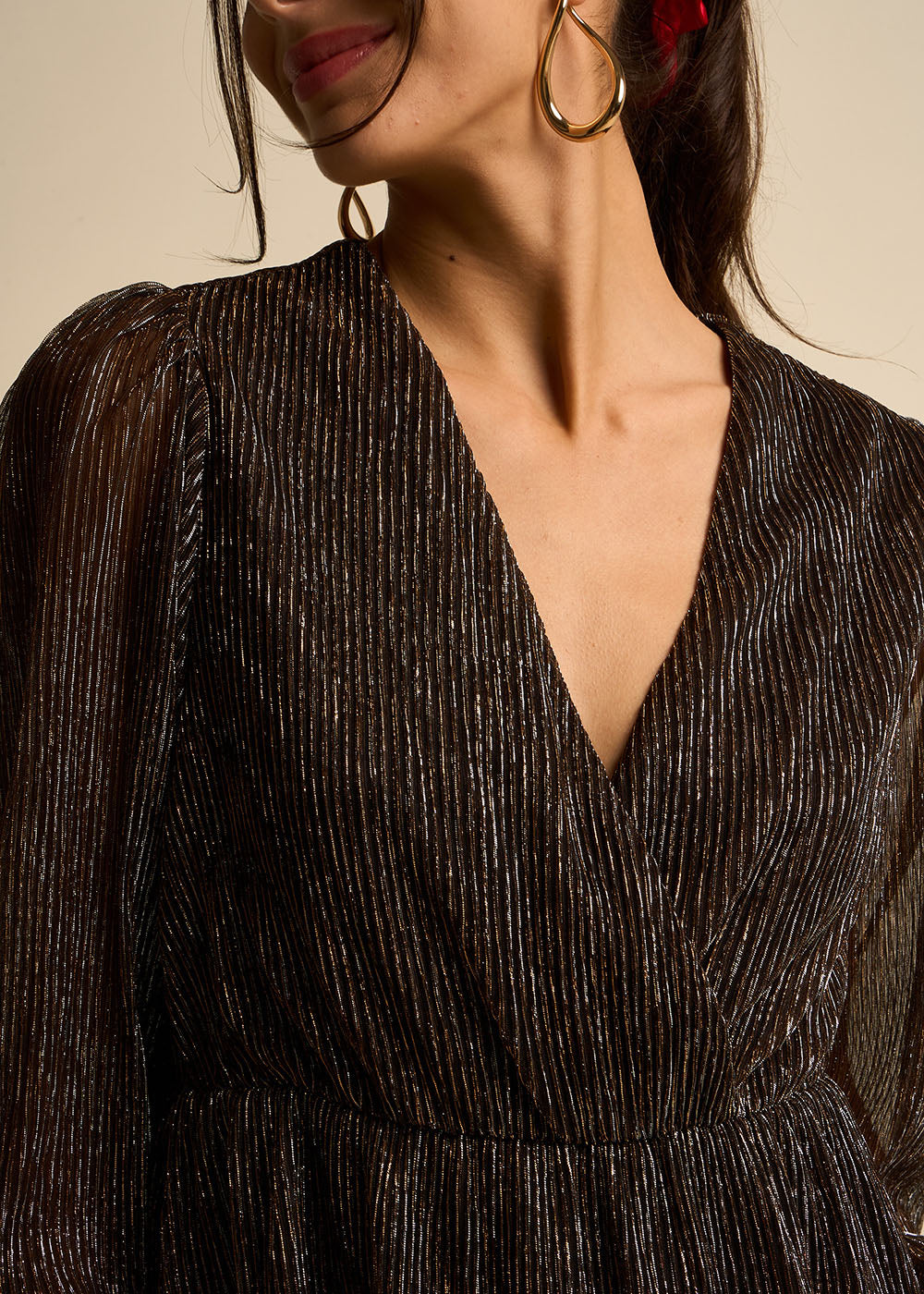 V-neck long dress - Sud Express - 2 - Sud Express