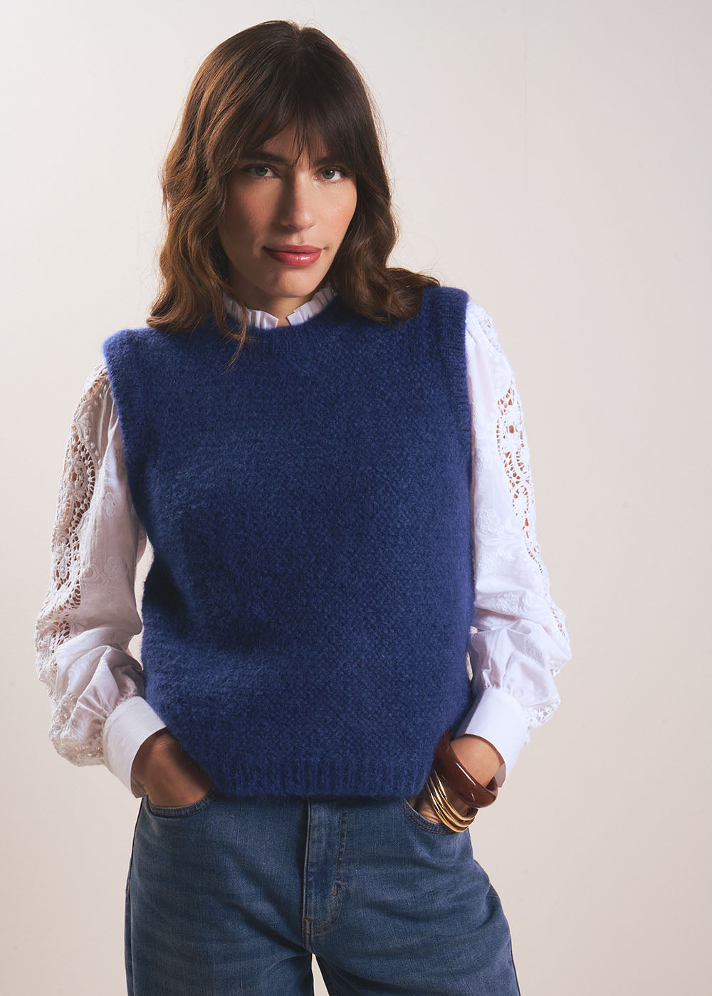 Sleeveless round neck sweater - Sud Express - 5 - Sud Express