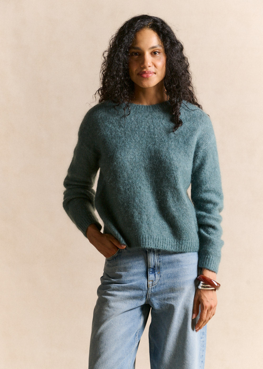 Round-neck mohair jumper with long sleeves - Sud Express - 4 - Sud Express