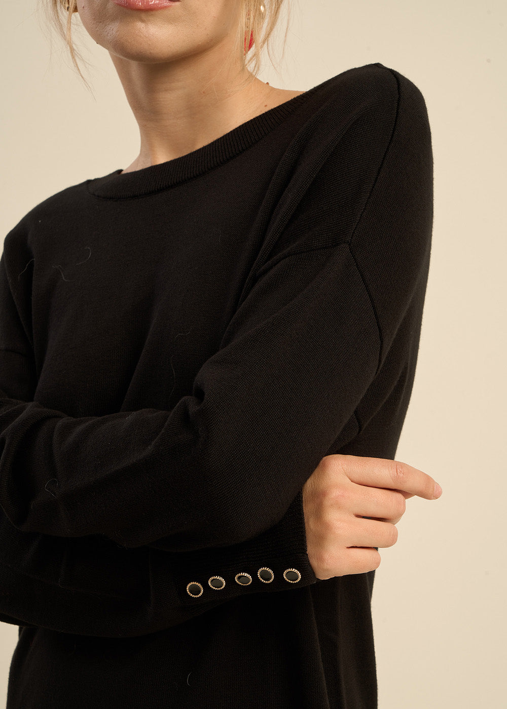 Jumper with buttoned cuffs - Sud Express - 4 - Sud Express