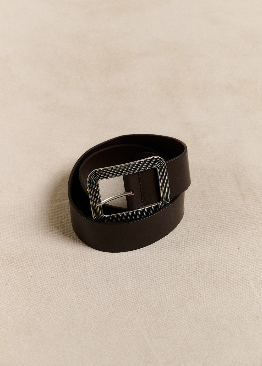 CELINA Leather belt with a rectangular buckle - 1 - Sud Express - Sud Express