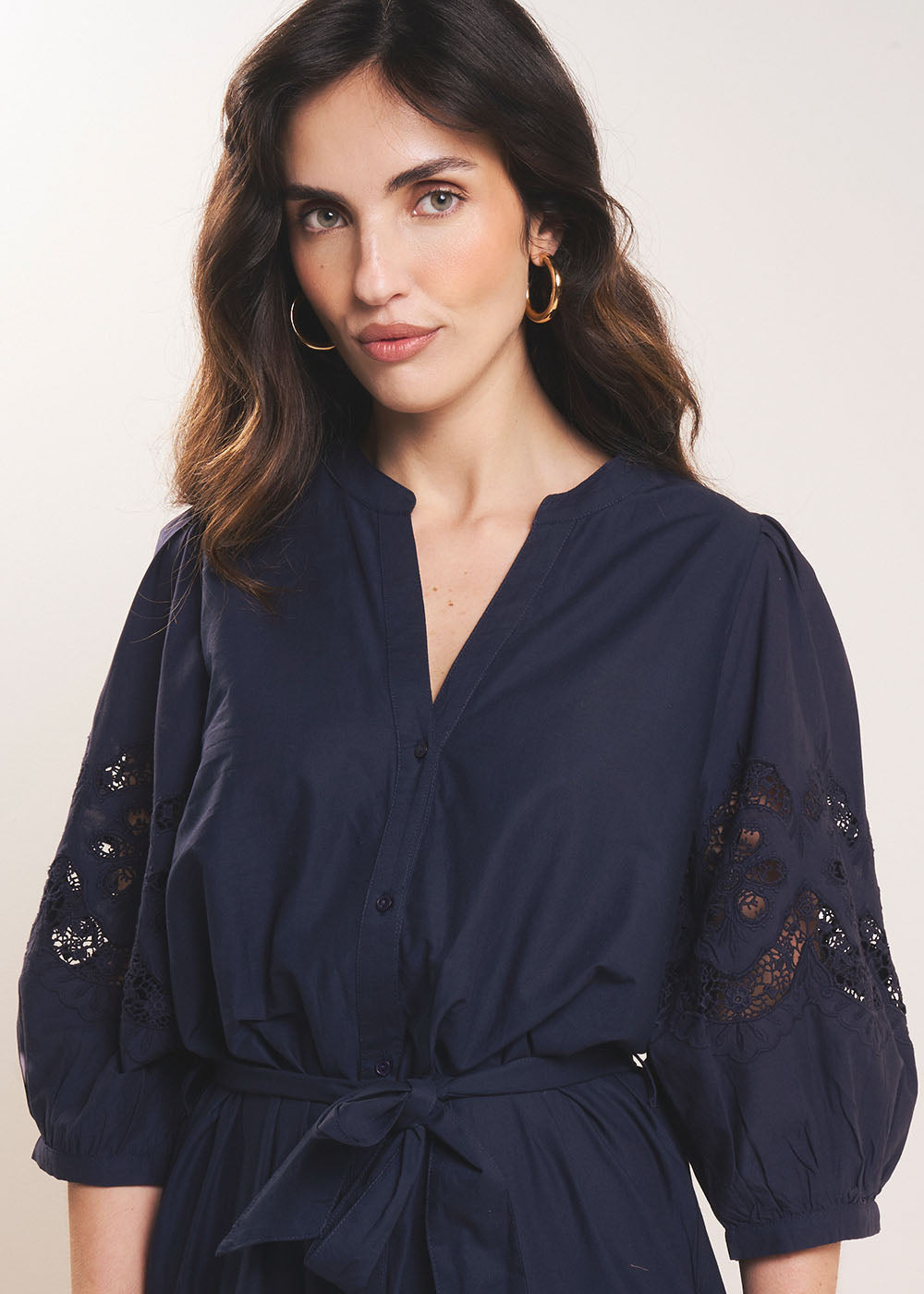 Embroidered cotton voile dress - Sud Express - 5 - Sud Express