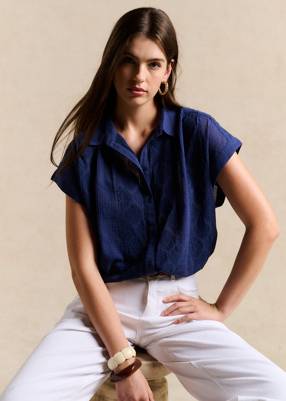 Embroidered Cotton Blouse - Sud Express - 1 - Sud Express