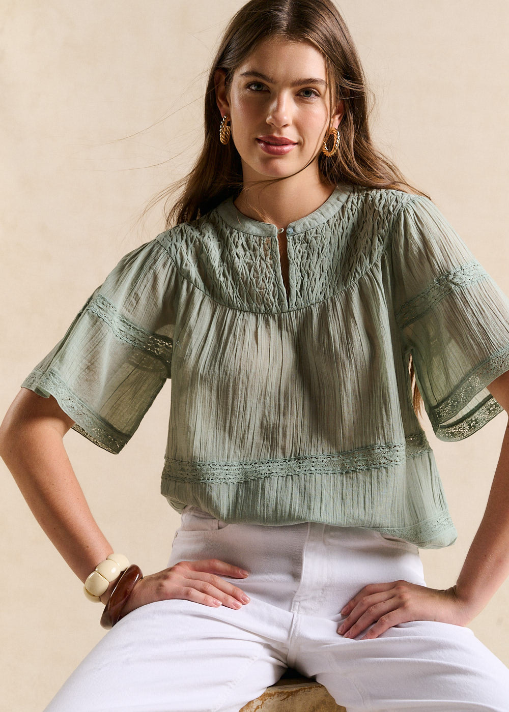 TOLBIA Embroidered Cotton Top - 4 - Sud Express - Sud Express