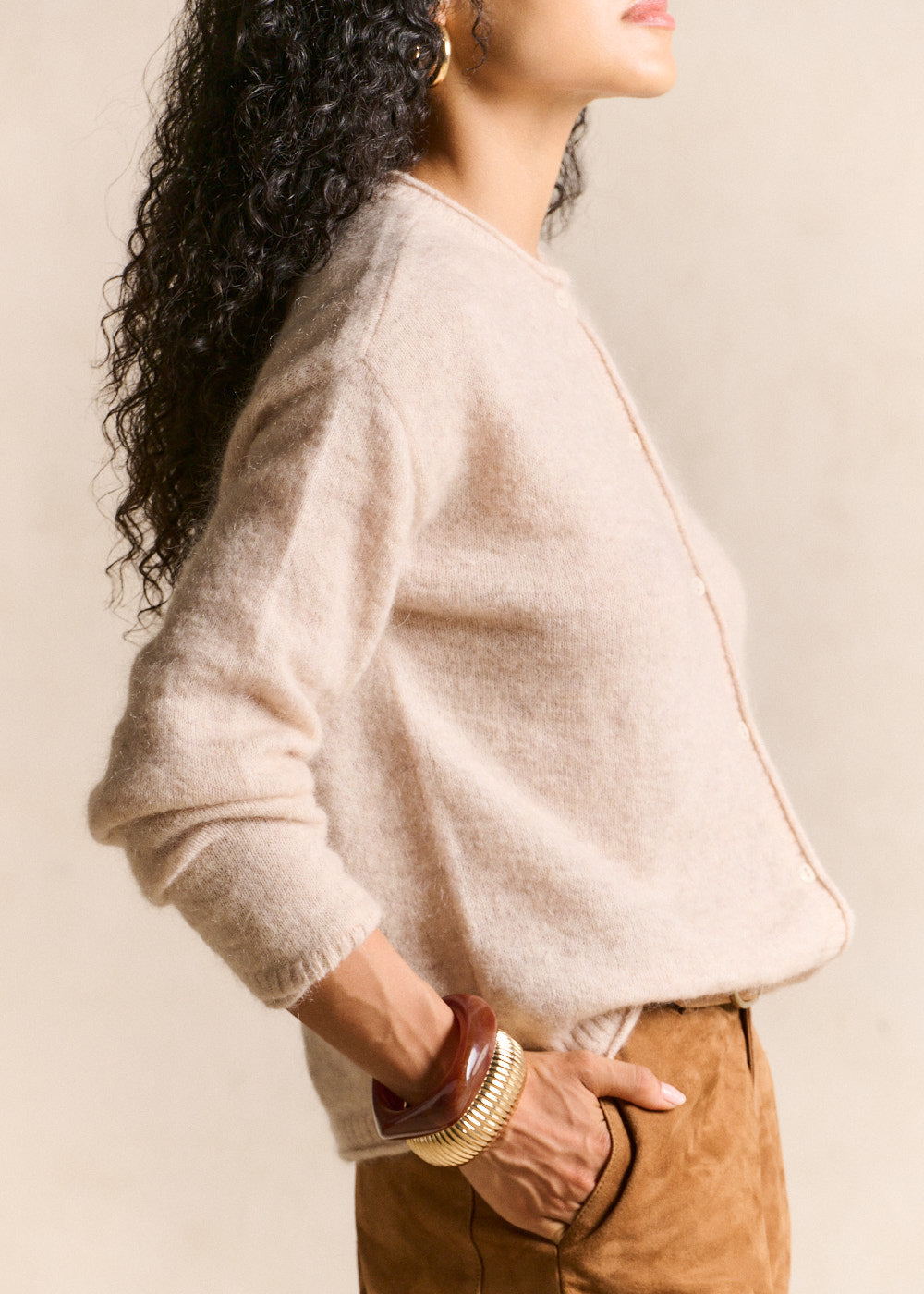 Round-neck mohair cardigan - Sud Express - 5 - Sud Express