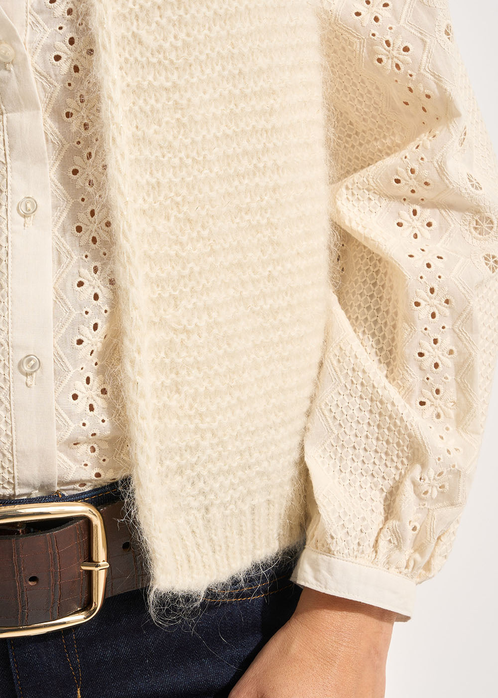 Cardigan sleeveless shorts in mohair - Sud Express - 4 - Sud Express